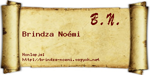 Brindza Noémi névjegykártya
