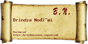 Brindza Noémi névjegykártya